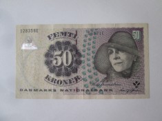 Rara! Danemarca 50 Kroner 2007 semnatura Nils Bernstein