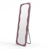 Cumpara ieftin Oglinda de podea din catifea Lezour, nuanta mar putred, Modern, Catifea, 50x5x170 cm