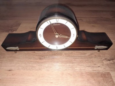 Ceas electronic de semineu Belcanto lemn decor vechi vintage foto