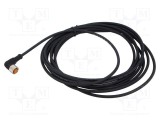 Cablu senzori automatizări LUTRONIC M12 4 pini unghi 5m IP67