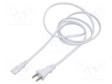 Cablu IEC C7 mamă 2x0,75mm2 1,8m alb 7A LIAN DUNG