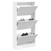 Gossi pantofar, alb, 60x21x125,5 cm, lemn compozit