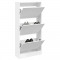 Gossi pantofar, alb, 60x21x125,5 cm, lemn compozit