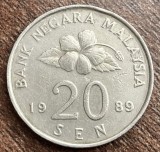C50 - Moneda foarte veche - Malaezia - 20 sen - 1989
