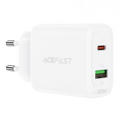 Încărcător de perete Acefast USB tip C / USB 20W, PPS, PD, QC 3.0, AFC, FCP, alb (A25-white)