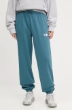 The North Face pantaloni de trening Essential Relaxed culoarea turcoaz, uni, NF0A8C1GBQ51