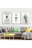 Set modern de afișe pentru perete, afiș cu coada de pisică &icirc;n peisaj, afiș botanic abstract, decor boem