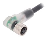 Cablu de Conectare M8 PIN 3 &icirc;n Unghi 10m 60VAC 4A PUR