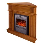 Semineu electric Art Flame 3D Marina de colt nut &amp; Cristina cu lemne, Efect de flacara reala, Telecomanda, 2000 W