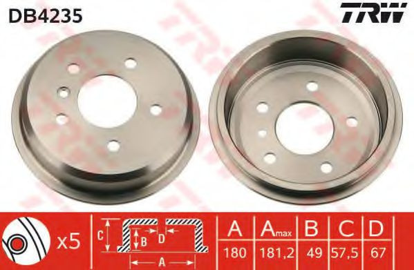 Tambur frana MERCEDES A-CLASS (W168) (1997 - 2004) TRW DB4235