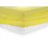 Cearsaf de pat cu elastic, Heinner, Galben, 90x200cm (Bumbac 100%)
