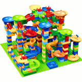 joc, set constructie pista labirint cu bile amuzante, 515 piese multicolore