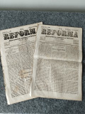 Ziarul Reforma, 1860, 2 numere (2 si 3), 4 pagini fiecare, stare foarte buna