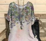 Bluza cu flori, de dama, maneca scurta, model 32