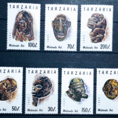 Tanzania 1992 sculptura, arta măști SERIE 7v nestampilata