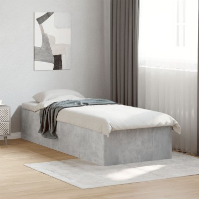 vidaXL Cadru de pat, gri beton, 75x190 cm, lemn prelucrat 841989 foto