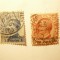 2 Timbre Italia Levant 1909 1pia/25c si 20para/10c ,supratipar Constantinopoli