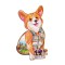 Puzzle Marele Corgi, 210 piese, lemn, 7 cristale Swarovski