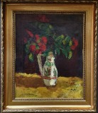 Alexandru Istrati - Vas cu Flori, Ulei/Panza, 57.5x46.5cm, Semnat, Pictura cu Certificat Autenticitate