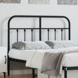 VidaXL Tăblie de pat metalică, negru, 120 cm
