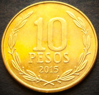 Moneda 10 PESOS - CHILE, anul 2015 * cod 4121 A = A.UNC foto