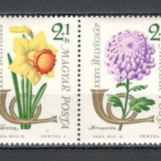 Ungaria.1963 Ziua marcii postale:Flori-streif SU.228