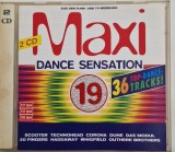 Various &lrm;&ndash; Maxi Dance Sensation 19 VG+ / VG+ dublu cd Ariola Germania 1995 euro house anii &#039;90