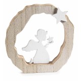Decoratiune Inger lemn alb natur UN 11.5x2x12 cm