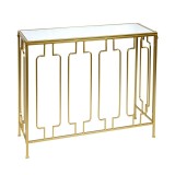 Cumpara ieftin Consola Gold Metal-mirror Glass Pako World Auriu 91.4x31.8x77.5 cm