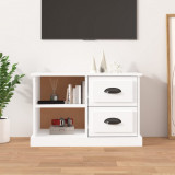 vidaXL Comodă TV, alb extralucios, 73x35,5x47,5 cm, lemn prelucrat 816170