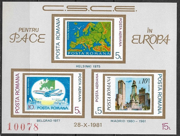 C2988 - Romania 1981 - Europa bloc nedantelat,neuzat,perfecta stare