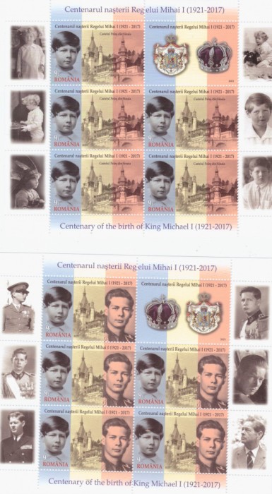 Romania 2021-LP 2343E Centenarul nasterii regelui Mihai-2 mini coli Ro-218