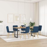 VidaXL Scaune de sufragerie, 6 buc., albastru, material textil
