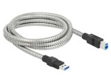 Cablu USB A la USB B 2m Argintiu 5Gbps 24AWG/28AWG DELOCK 86779