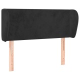 Cumpara ieftin Tablie de pat cu aripioare negru 83x23x78/88 cm catifea