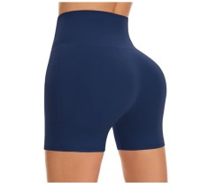 Pantaloni scurti cu talie inalta pentru dama FuelMeFoot, albastru, L-XL - OUTLET