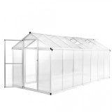 VidaXL Seră, 421 x 190 x 195 cm, aluminiu, 15,6 m&sup3;