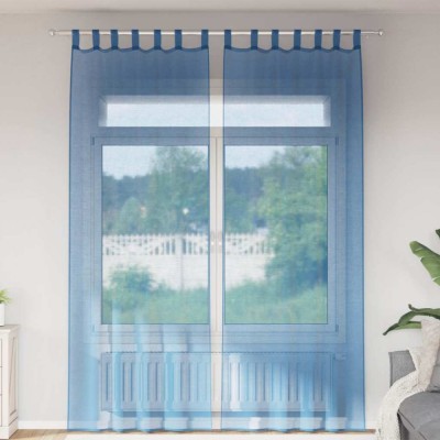 vidaXL Perdele Voile cu Bucle 2 buc Albastru Regal 140x260 cm foto