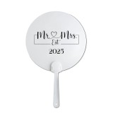 Evantai pentru mireasa, accesoriu pentru nunta, vara, alb, Mr &amp; Mrs 2025