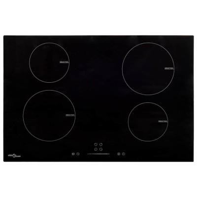 vidaXL Plită inducție 4 arzătoare control tactil, sticlă 77 cm 7000 W 51439 foto