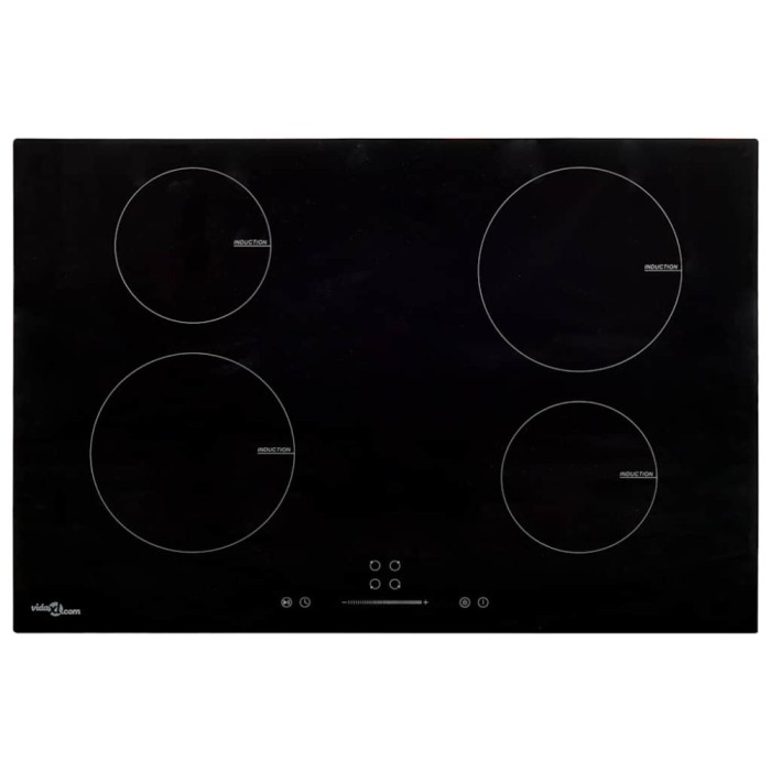 vidaXL Plită inducție 4 arzătoare control tactil, sticlă 77 cm 7000 W 51439