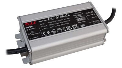 GLP GV6-075B012, sursă de alimentare GLP 75W: 12V/6.25A, CV, carcasă metalică, dreptunghiulară foto