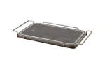 Platou piatra 25x35 cm pentru cuptor, cu suport inox si manere