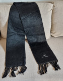 FULAR VINTAGE BARBATESC DIN CASMIR/ALPACA, Nero