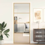 vidaXL Ușă de interior Slim auriu 83x201,5cm sticlă temperată/aluminiu