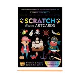 Set 9 Planse Razuibile, Scratch ArtCards, +3 Ani, de Razuit si de Colorat, 19 x 14 cm, Model Pirati, Multicolor