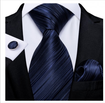 Set cravata + batista + butoni - matase - model 134 foto