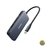 Hub USB-C Anker 2 x USB-A 3.0 - 1 x HDMI - 1 x SD - 1 x microSD Negru A8334HA1