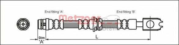 Conducta / cablu frana AUDI A2 (8Z0) (2000 - 2005) METZGER 4116205