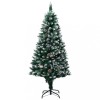 Brad de Crăciun artificial cu conuri și zăpadă albă, 150 cm